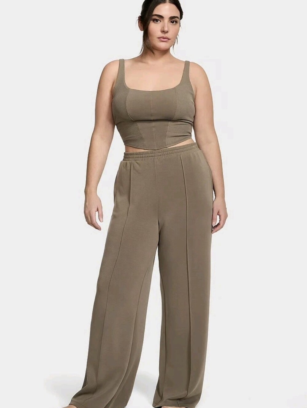 VICTORIA'S SECRET Featherweight Knit Tank Top - TERRA OLIVE - Picture 3 of 5